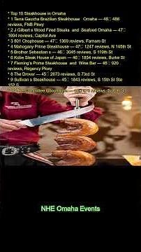 Top 10 Steakhouse in Omaha:\r 1. Terra Gaucha Brazilian Steakhouse - Omaha — 4.8★ (486 reviews), FNB
