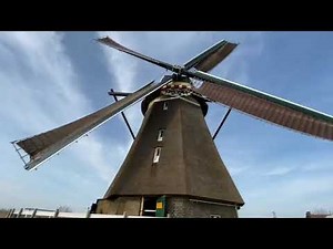 4 operational water pumping Dutch windmills from 1792 filmed feb. 2021