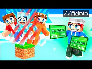 Using ADMIN COMMANDS on One Block (Minecraft)