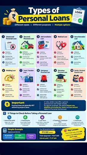 10 Types of Personal Loans You Should Know 💰 | Personal Loan Explained