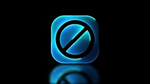 Download Looping glowing neon effect. Stop icon. Black background. for free