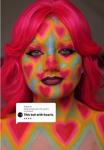 Replying to @king_kongs_gorrilla_grip same makeup, different lighting (i heard you wanted lots of hearts and not just one big one 💗🌈) #makeuptransformation #rainbowmakeup #makeuptrend #makeupartist #makeuphacks