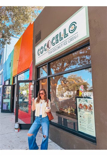 Add Cococello to your St. Pete bucket list immediately! Their coconut ice cream bowls are unreal, but the real star for me was the matcha cello—matcha coconut water and I could genuinely drink it every single day. It’s so smooth and refreshing. They source most of their ingredients straight from Thailand, use local mangos, and ceremonial grade matcha from Kyoto, which you can absolutely taste in the quality. I also loved that they do a cold whisk for the matcha (using a plastic whisk instead of 