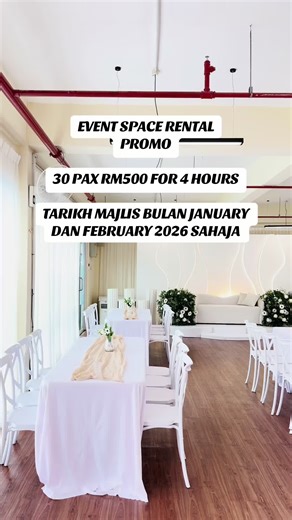 Sewa Ruang Acara di Selangor 30 Pax RM500