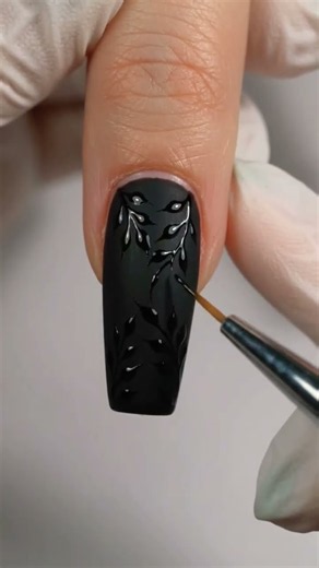 Elegant Black & Purple 3D Floral Nails | Easy Nail Art Tutorial💜 #shorts #nailart #viral
