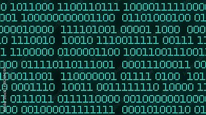 A backdrop of animated ones and zeros representing binary numbers of computing process. Concept of technology, applied practical, numeral digit, code programming, security communication.