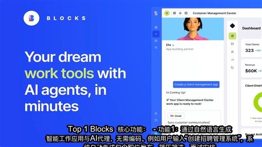 几分钟搞定专属工作应用！Blocks 无代码平台：AI 代理自动干活，社区模板超全，连 Slack/Google，团队效率直接拉满！