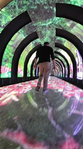 Massive Interactive LED Tunnel Installation. 24 meters length curve led tunnel with 3 motion sensors on the floor. Concept and LED Construction by @pancurankreasi creative by @exmem23 #iinteractiveledtunnel #ledtunnel #interactivefloor