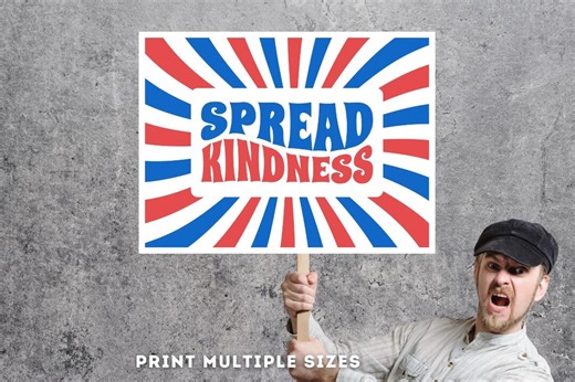 No Kings Protest March 28 2026, Protest Sign Download & Print, SPREAD KINDNESS, Anti Trump Anti Fascist Protest Rally, Abolish ICE Bold Sign - Etsy