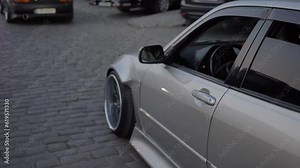 the tuned car goes slow with slowly tuned wheel and body modifications