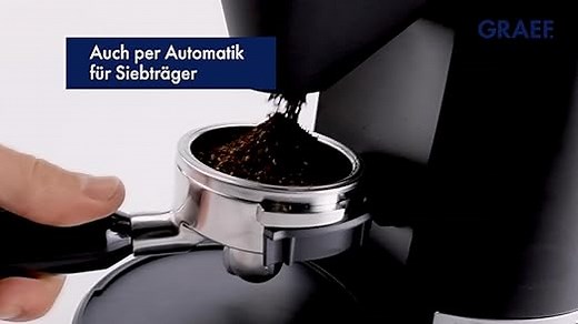 GRAEF CM802 - Elektrische Kaffeemühle, Aluminiumgehäuse, Bohnenbehälter 350 g, Edelstahl-Kegelmahlwerk, 40 Mahlgrade, Kaffeemühle Siebträger, Antistatik-Einsatz, Aluminium-Schaufelrad, 128 W, Schwarz