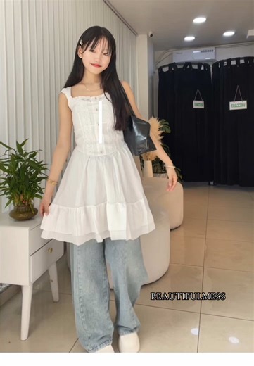 Stylish Dress Over Jeans Outfit Ideas