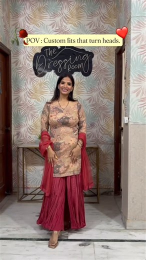 The Dressing Room By Garima & Divyanshi on Instagram: "The perfect custom-made fit that make you feel the prettiest!🥹✨❤️ Outfit by - @the.dressing.room.official ✨ Dm us to know more about the details. Whatsapp us at - +91 98689 99996 {custom-made, suit, gharara, new launch, new, dressing room, beige-red} #dressup #qualityclothing #indianclothstore #trendingreels #trending #trend #fashionforward #dressingroom #indianclothingline #explore #exploremore #explorepage #reelitfeelit #dressingroomoffic