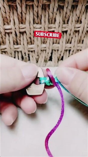 DIY Keychain Making with Easy Embroidery Design | Handmade Craft Idea. #shorts