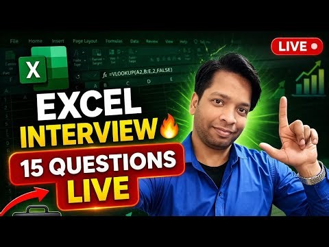 Top 15 Excel Interview Questions | Live Practice Session 💼 | Excel for Job