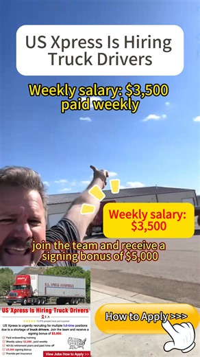 🚚 US Xpress Truck Driver: $3,500 Weekly Pay Paid onboarding training | $5,000 signing bonus | Public Services-D