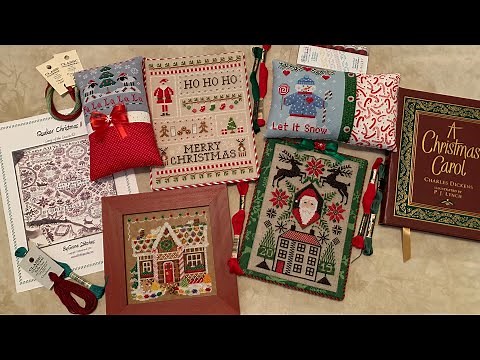 Flosstube Video 117 - Christmas Cross Stitch & Punch Needle Party