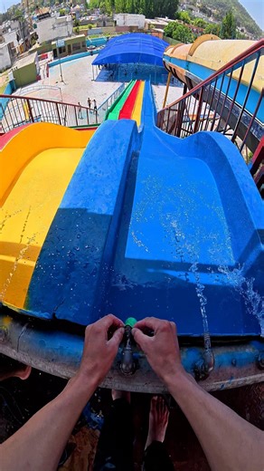 Bella ciao waterslide pov in swimming pool pov #pov #slide