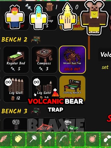 Volcanic Bear Trap save All Kid 🌞 99 nights in the forest #99nightsintheforest #99nights #roblox