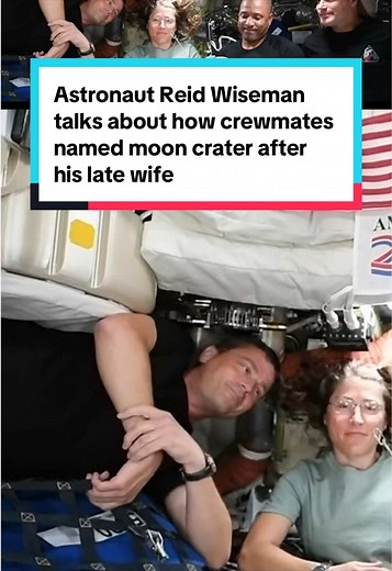 Astronaut Reid Wiseman talked about the process that went behind his crewmates naming a moon crater after his late wife Carroll. “That was an emotional moment for me,” Wiseman said. “I just thought that was just a total treasure that they had thought through this and they had offered this.” #NASA #artemis #space #moon #artemisii