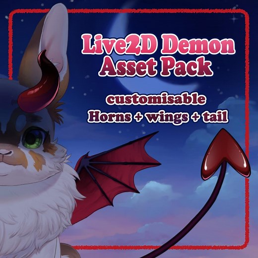 Customisable Live2d Items - Vtuber Demon Asset Pack - Horns, Wings and Tail - Etsy