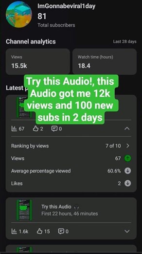 Try this Audio 🎧 This viral Sound doubled my subscribers
