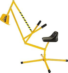 Big Dig Toy Excavator Ride, Sandbox Digger w/ 360 Rotation Base for Kids Ages 3 & Up, Yellow - Outdoor Playground and Sand Beach Construction Riding Toys for Children