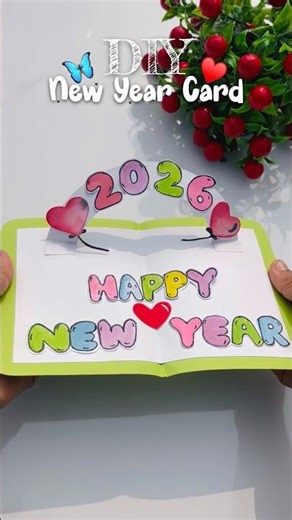 DIY Happy New Year 🎊2026 Greeting Card Idea | DIY New Year Card🎉 #newyeargreetingcard #diygreeting