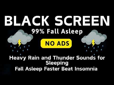 🔴 Heavy Rain and Thunder Sounds for Sleeping 🌧 Black Screen 🌧 Perfect for Deep Sleep and Relaxation