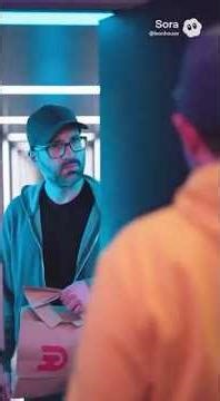 I Delivered to… Myself?? Cyberpunk DoorDash Infinity Loop 🤯🚀 #shorts Sora 2 AI Video