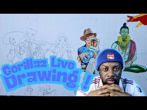 How to Draw 2D Gorillaz LIVE : Copic Marker Art Process| Draw With Me S1 Ep3