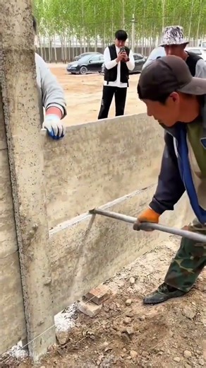 concrete installation for fence construction