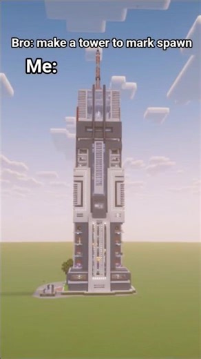 ​I spent hours building this massive Spawn Tower ☁️ | #minecraft #shorts