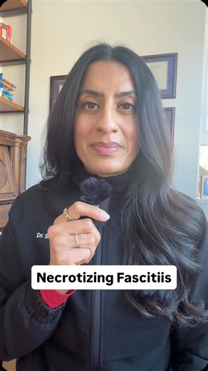 Dr. Shazma Mithani, MD, FRCPC on Instagram: "Necrotizing fasciitis is rare (I’ve seen it only a handful of times in my 15 year residency and attending career). But when we see it in the ER, it is an all-hands-on-deck situation. Necrotizing fasciitis is a deep, aggressive soft tissue infection that involves the layers below the skin. The bacteria release toxins that damage tissue and disrupt blood supply. That loss of blood flow is what allows tissue to die and the infection to move quickly. It i