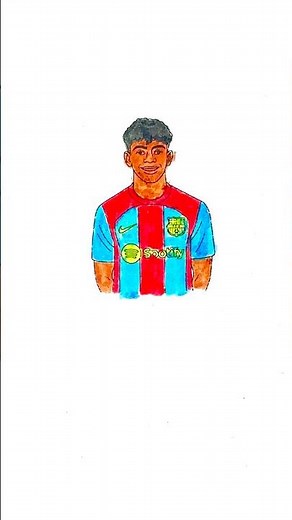 Coloring Lamine Yamal ⚽🎨 | Relaxing Soccer Art ASMR #shorts #yamal #coloring #football