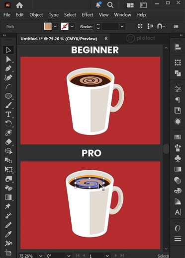Adobe illustrator 2026 - Create a Coffee Swirl Like a Latte