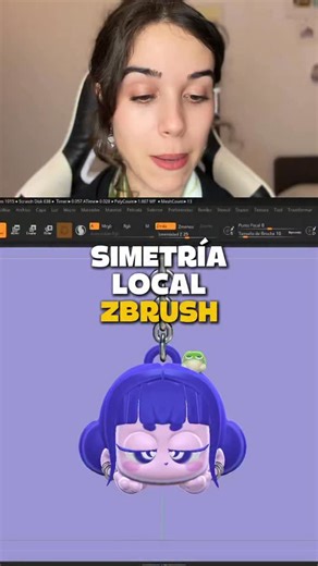 Lucía Domínguez🐸 | La simetría local en ZBrush es clave cuando trabajas con piezas separadas o subtools que no están centradas en el mundo. A diferencia de la... | Instagram