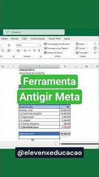 Ferramenta Atingir Meta no Excel