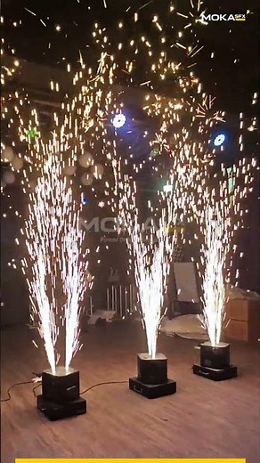Rotating Spark Fountain Effect for wedding! | MK-E18 Dual Spray Spin Cold Spark Machine
