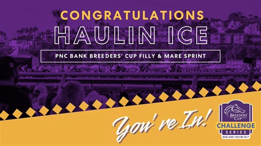 Haulin Ice took off and didn't look back! Watch as she captures the #WinAndYoureIN Princess Rooney, securing her spot at #BC25 in the PNC Bank Breeders' Cup Filly & Mare Sprint! Congrats to the connections! Jockey: Edgard J. Zayas Trainer: Saffie A. Joseph, Jr. Owner: C2 Racing Stable LLC, Braverman, Paul, Miller Racing LLC and Pinch, Timothy Breeder: Eugenia Thompson-Benight | Breeders' Cup World Championships
