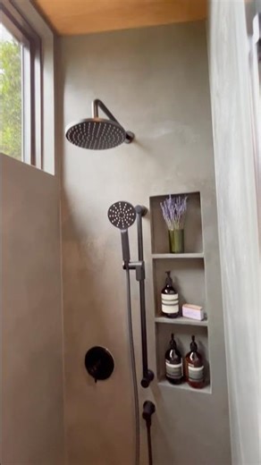 Custom concrete tiny home shower