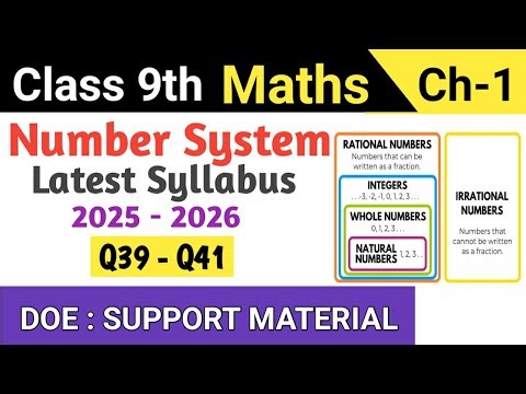 Class 9 Maths Chapter 1 Number System DOE Support Material | Q39 - Q41