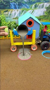 😱 Real Working Mini Tractor Making Cement Pillar | Amazing DIY Construction Machine 🚜 #shorts