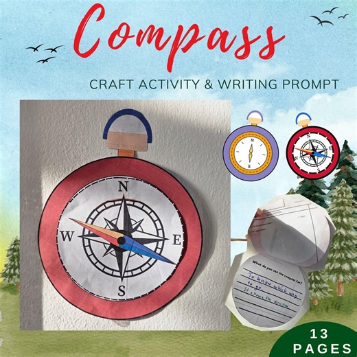 Compass Craft Activity & Writing Prompt: Camping Theme (digital Download) K-1st Grade - Etsy