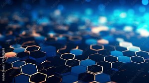 Futuristic screen with animated digital graphs, charts, Abstract digital particle, computer data and more. AI generated. 4k