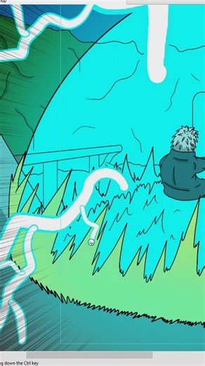 Drawing an impact frame for my manga!