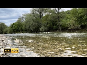 Relaxing with the nature sounds of the Isar River - Munich, Germany - 4K HDR