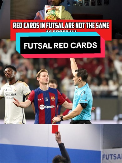 Futsal red cards are not the same as football/soccer red cards. You don't go down a man for the whole game like you do in football/soccer. Futsal red cards are built to punish but also promote attacking play #futsal #futsalskills #indoorsoccer #eyexfoot