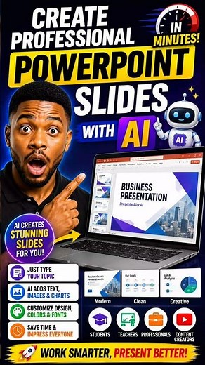 Best Free AI Presentation Tool | Create Stunning PowerPoint Slides with AI in Minutes! 🤖 #Shorts
