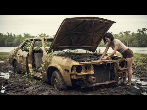 Young Girl Brings a Rusty, Broken-Down Car Back to Life with Her Bare Hands and Determination